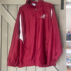 Crimson Pullover Jacket with White Accents